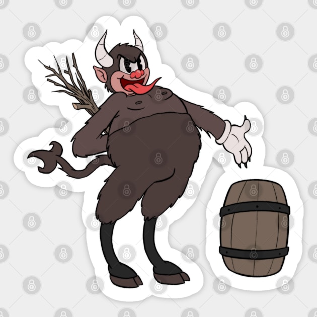 Krampus 1930s rubberhose style Sticker by Kevcraven